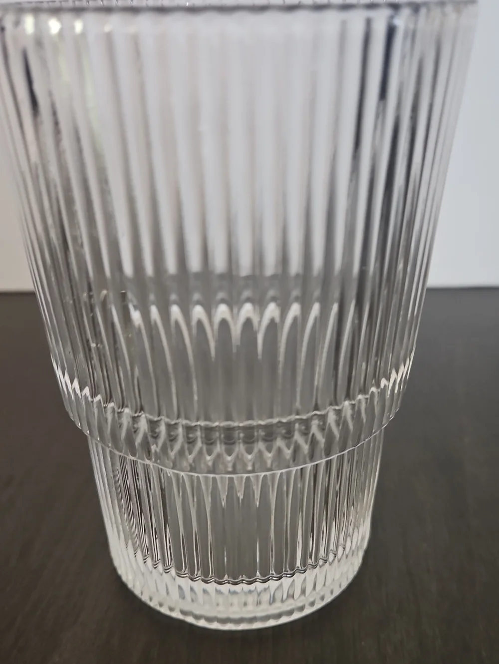 Crate & Barrel Set Of 2 Atwell 16-Oz. Stackable Ribbed Highball Glass